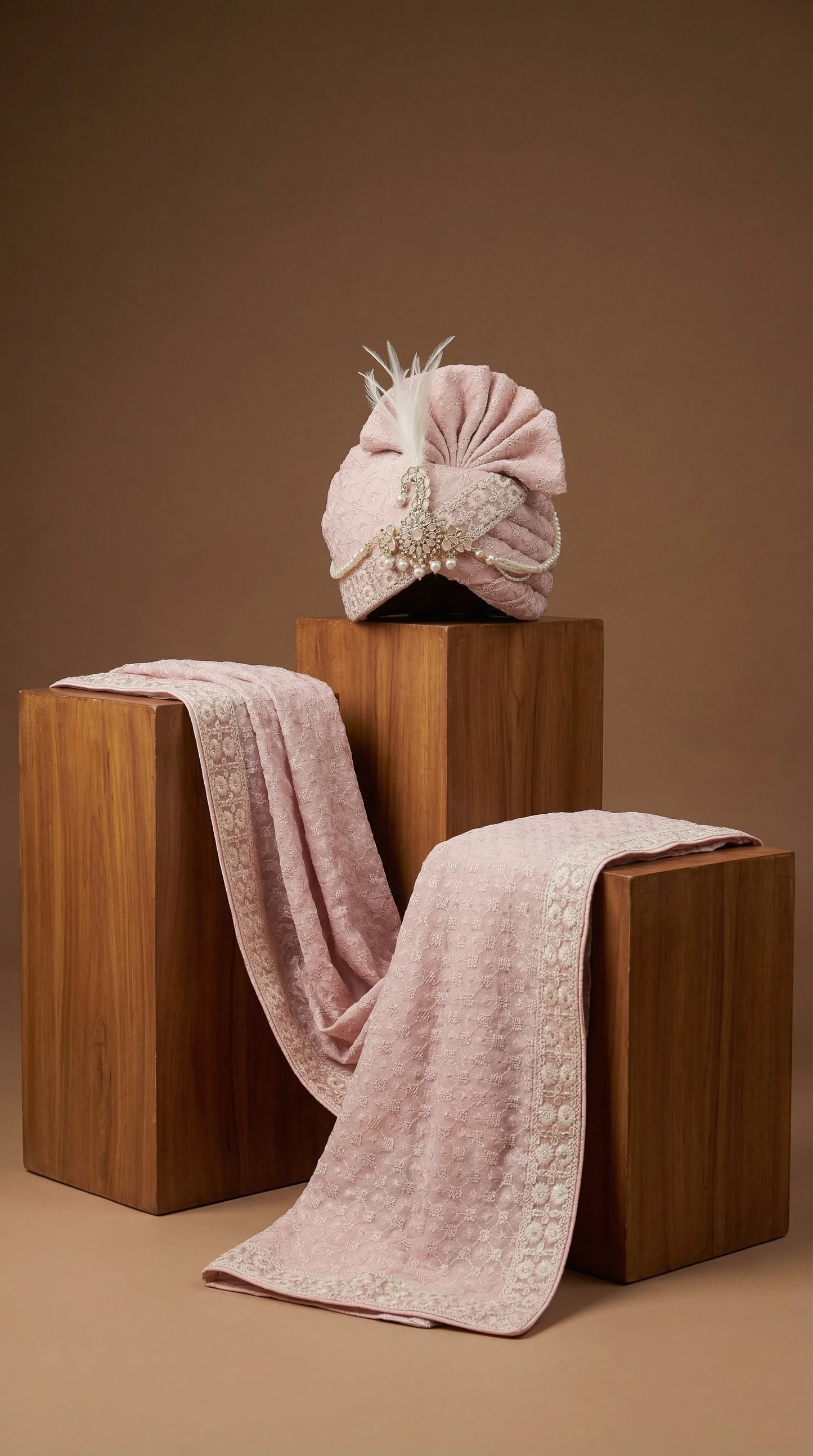 Blush Pink Groom Safa for Men | Pastel Wedding Pagdi – Dresswala NX