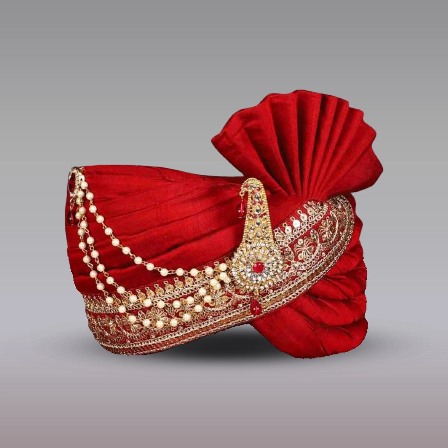 Majestic Crimson Safa