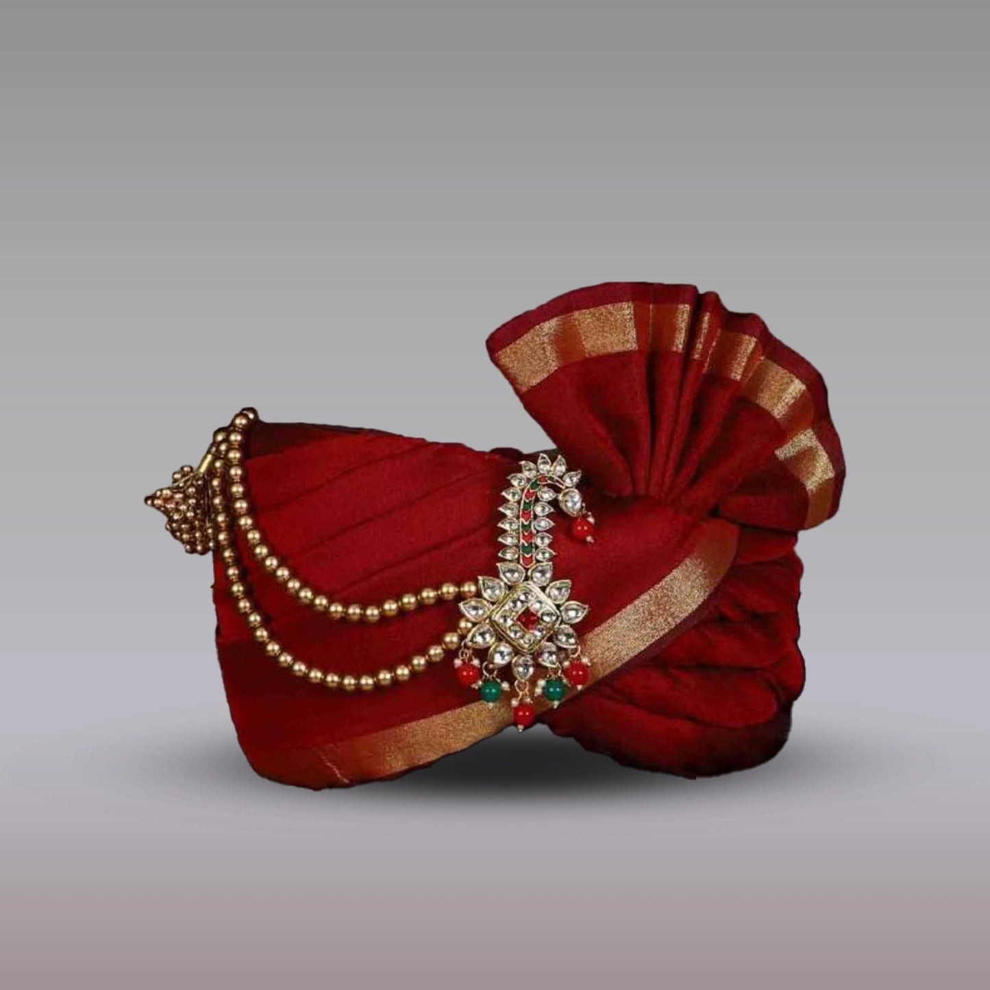 Royal Maroon Kundan