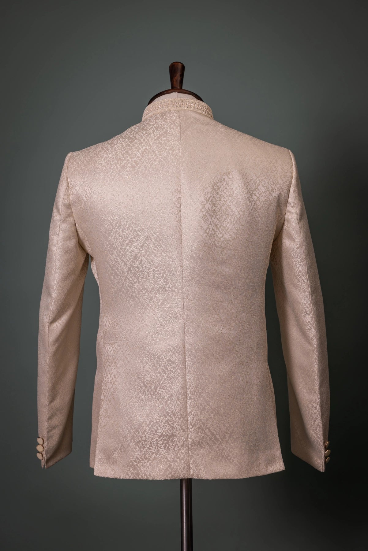 Champagne Crest Bandhgala Suit