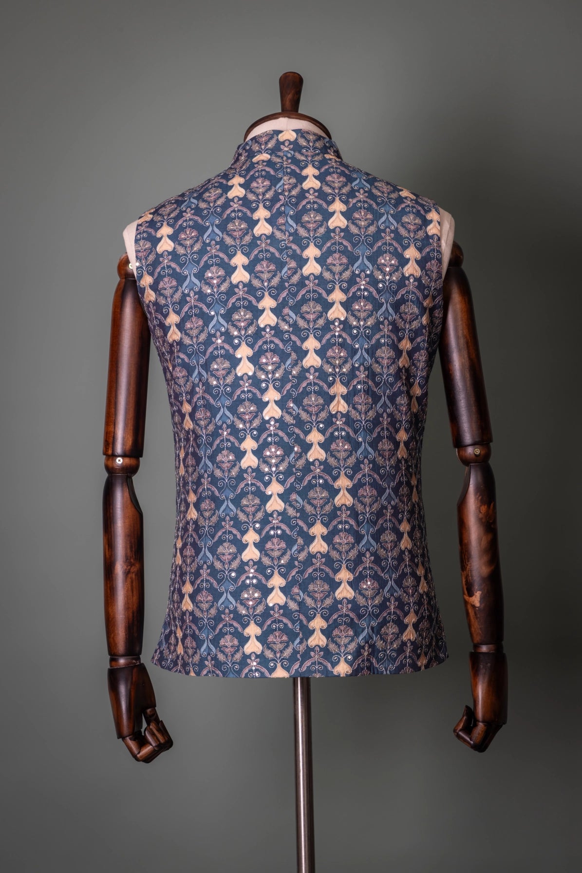Blue Royale Brocade Waistcoat