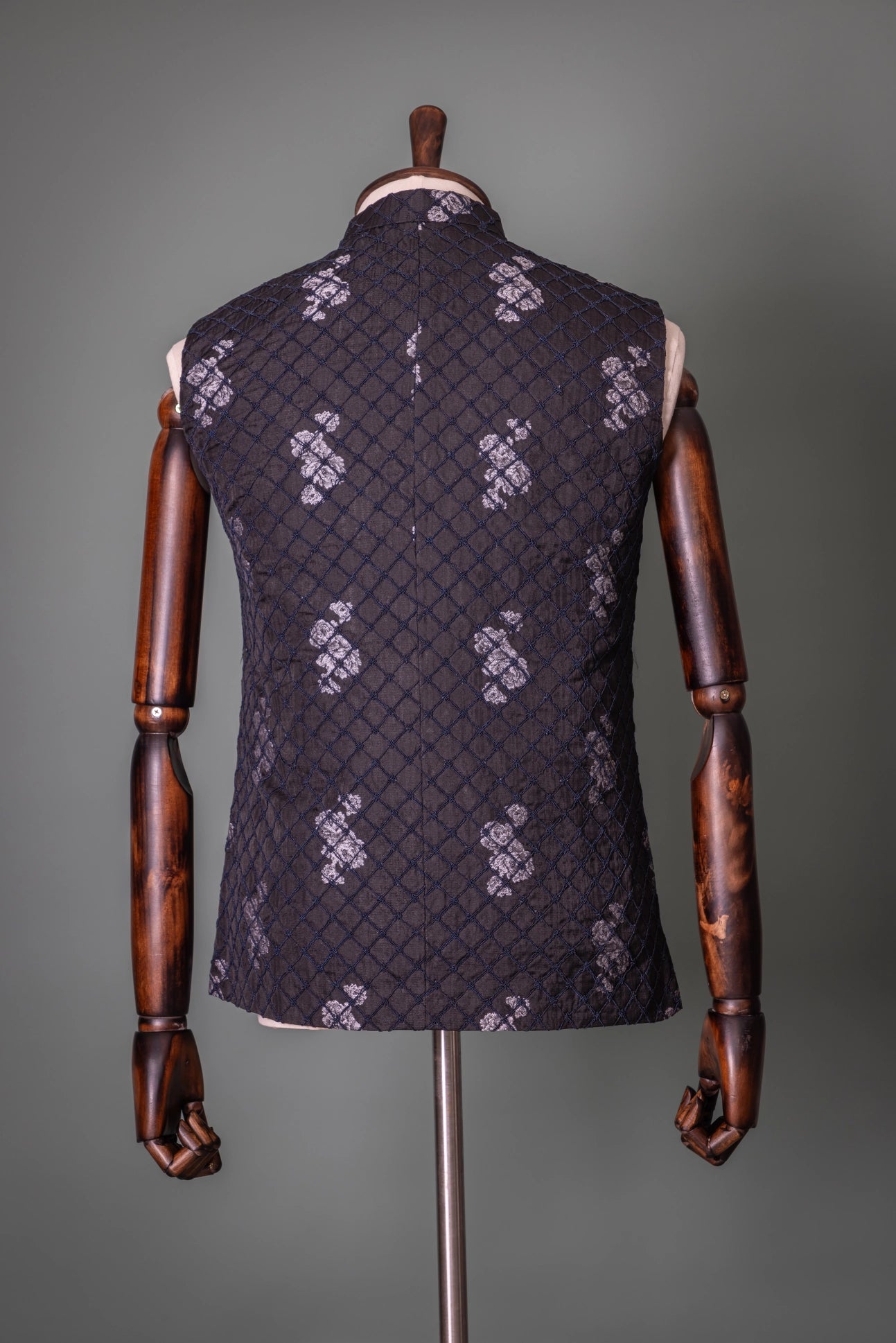 Midnight Bloom Textured Waistcoat