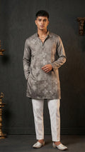Grey Jacquard Kurta for Men| Dresswala NX