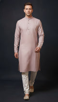 Dusty Pink Cotton Kurta for Men (Mandarin Collar) | Dresswala NX