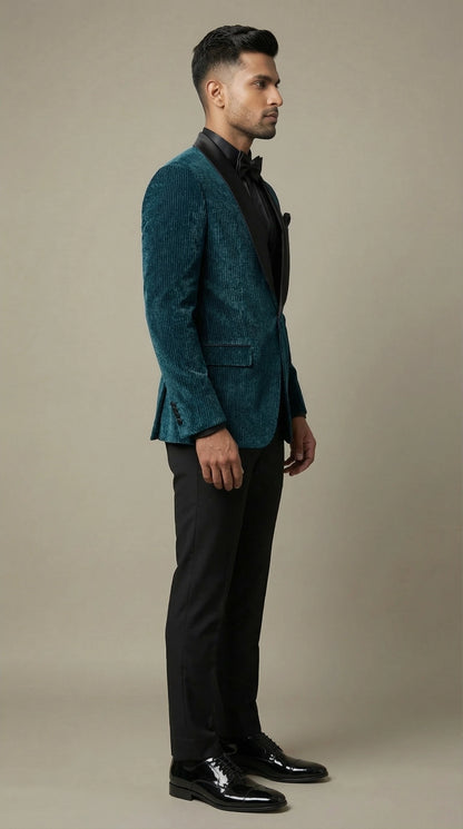 Teal Velvet Suit for Men | Dresswala NX