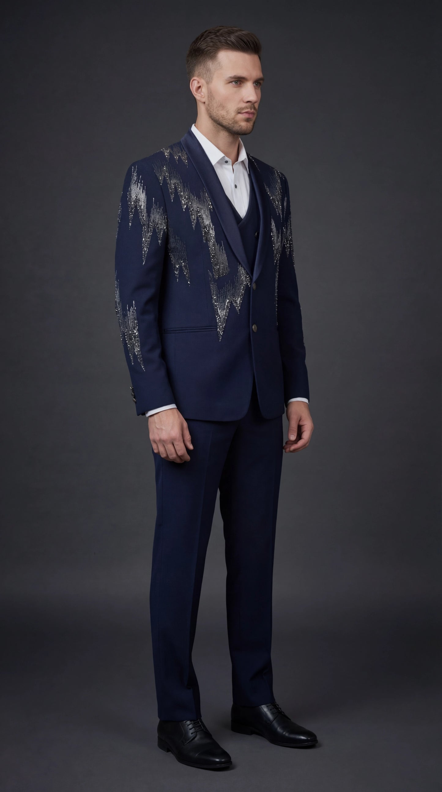 Midnight Blue Designer Suit Set | Dresswala NX