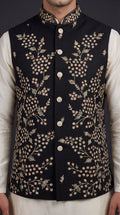 Black Embroidered Waistcoat for Men | Dresswala NX