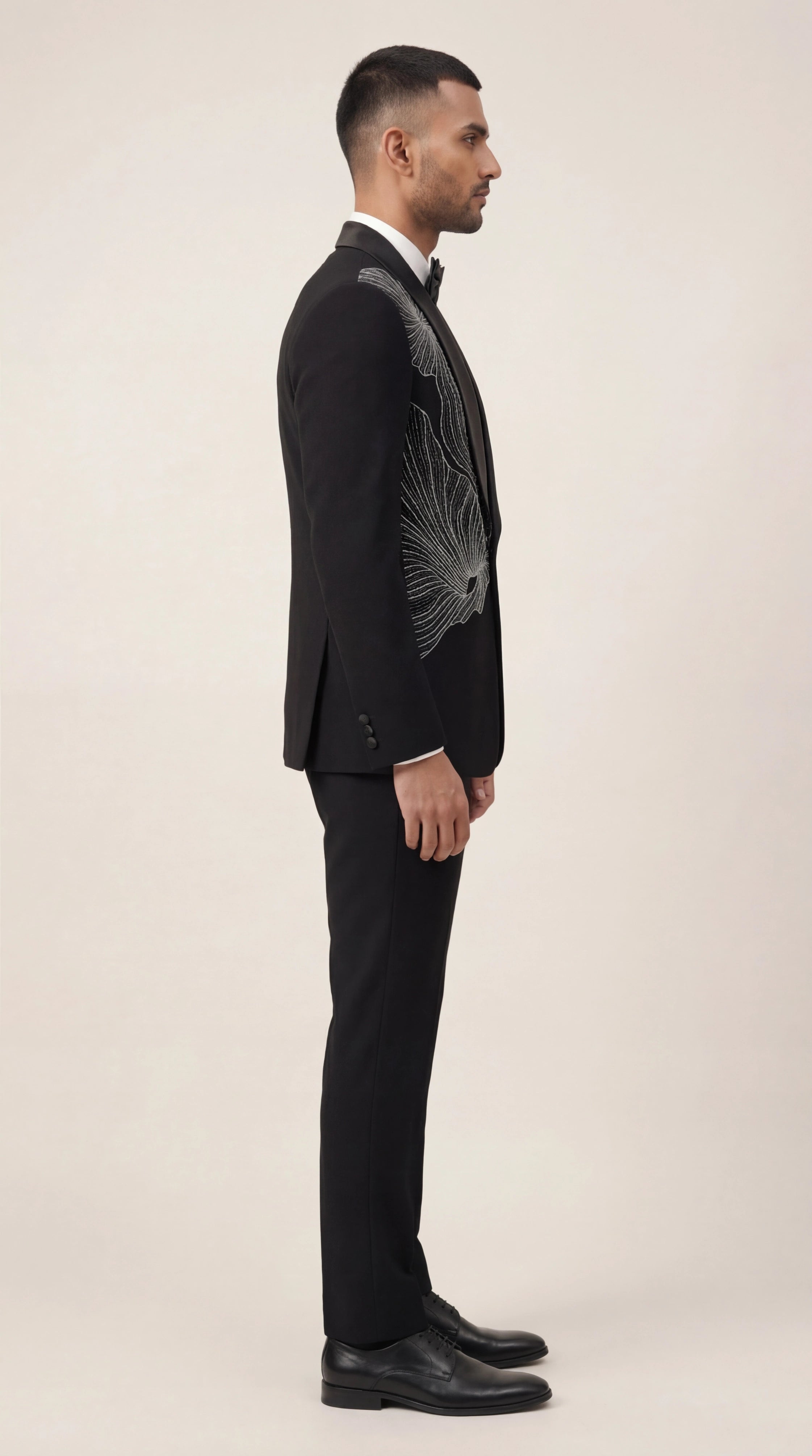 Black Embroidered Indo Western Suit for Men | Designer Groom Wear – Dresswala NX