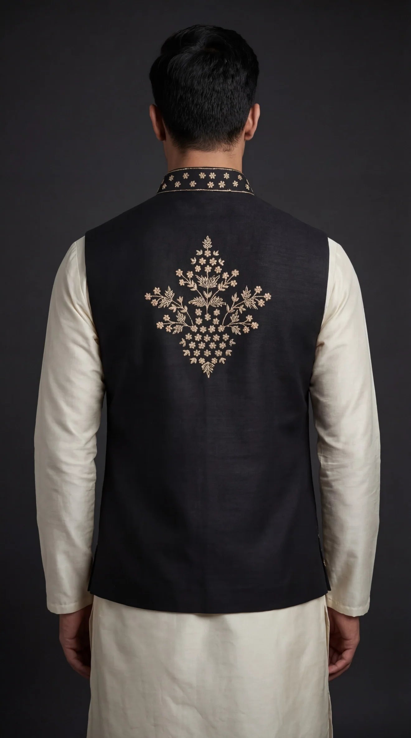 Black Embroidered Waistcoat for Men | Dresswala NX