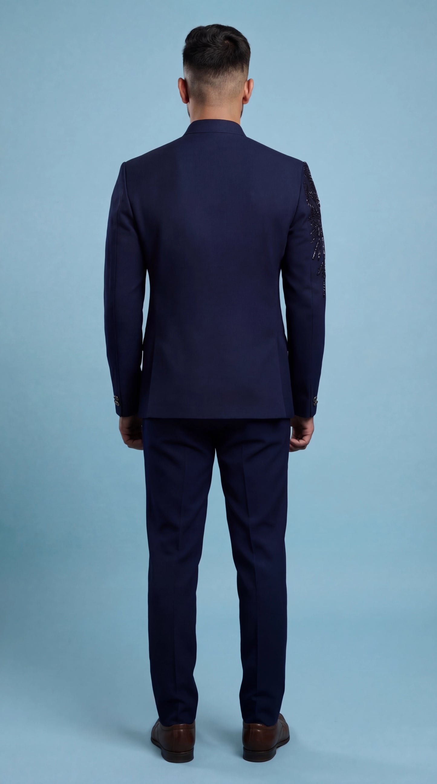 Navy Blue Bandhgala Suit for Men | Dresswala NX