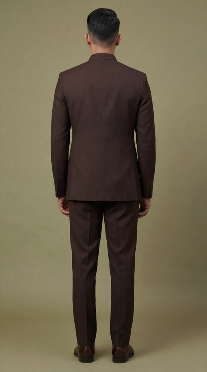 Chocolate Brown Bandhgala Suit for Men | Dresswala NX