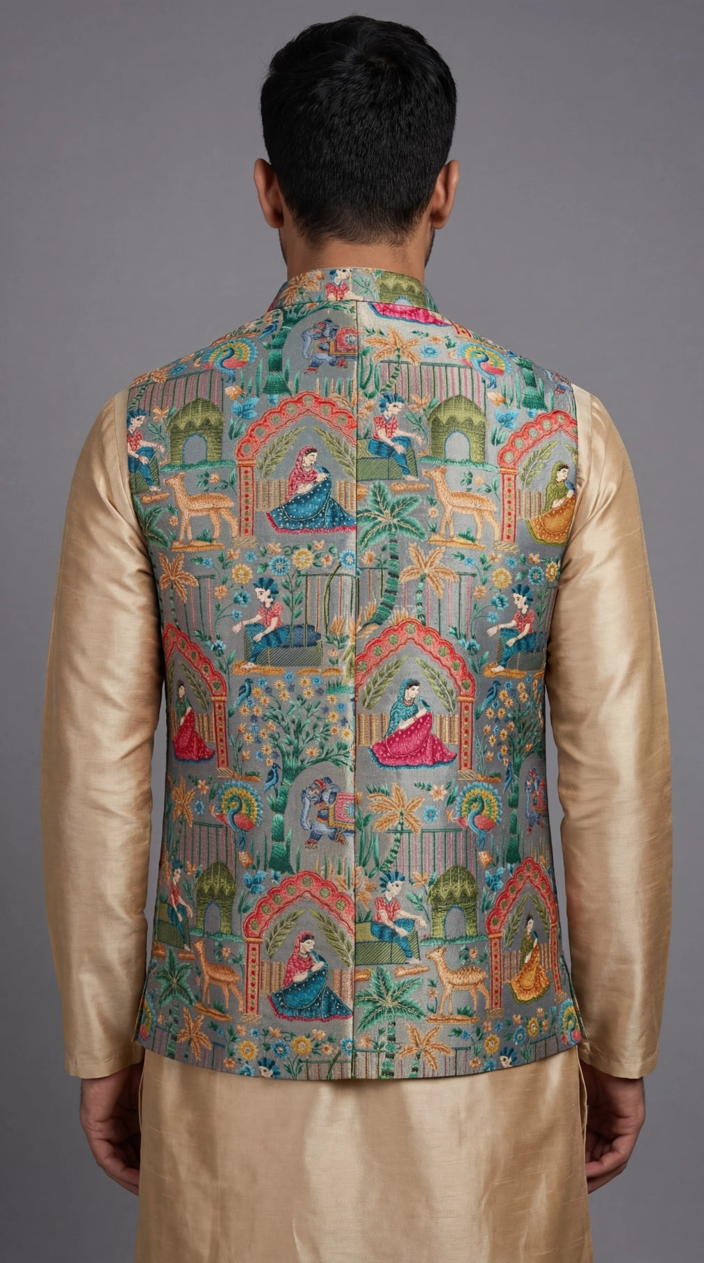 Multi-Color Heritage Print Waistcoat for Men | Dresswala NX