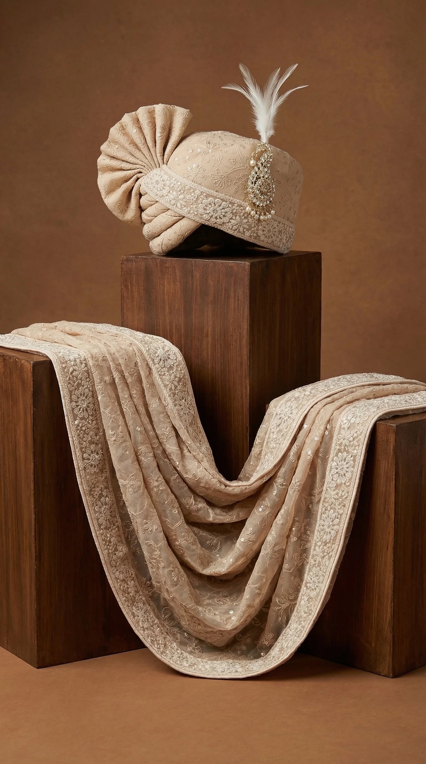 Champagne Groom Safa for Men | Royal Wedding Pagdi – Dresswala NX