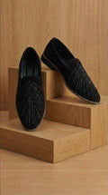 Black Embroidered Mojdi Shoes for Men | Classic Festive Footwear – Dresswala NX