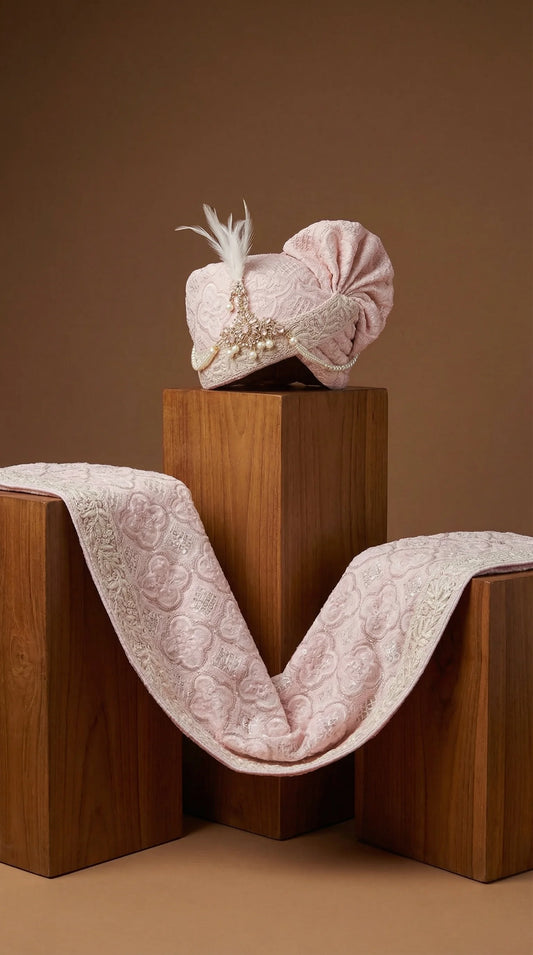 Rose Sand Groom Safa for Men | Royal Wedding Pagdi – Dresswala NX