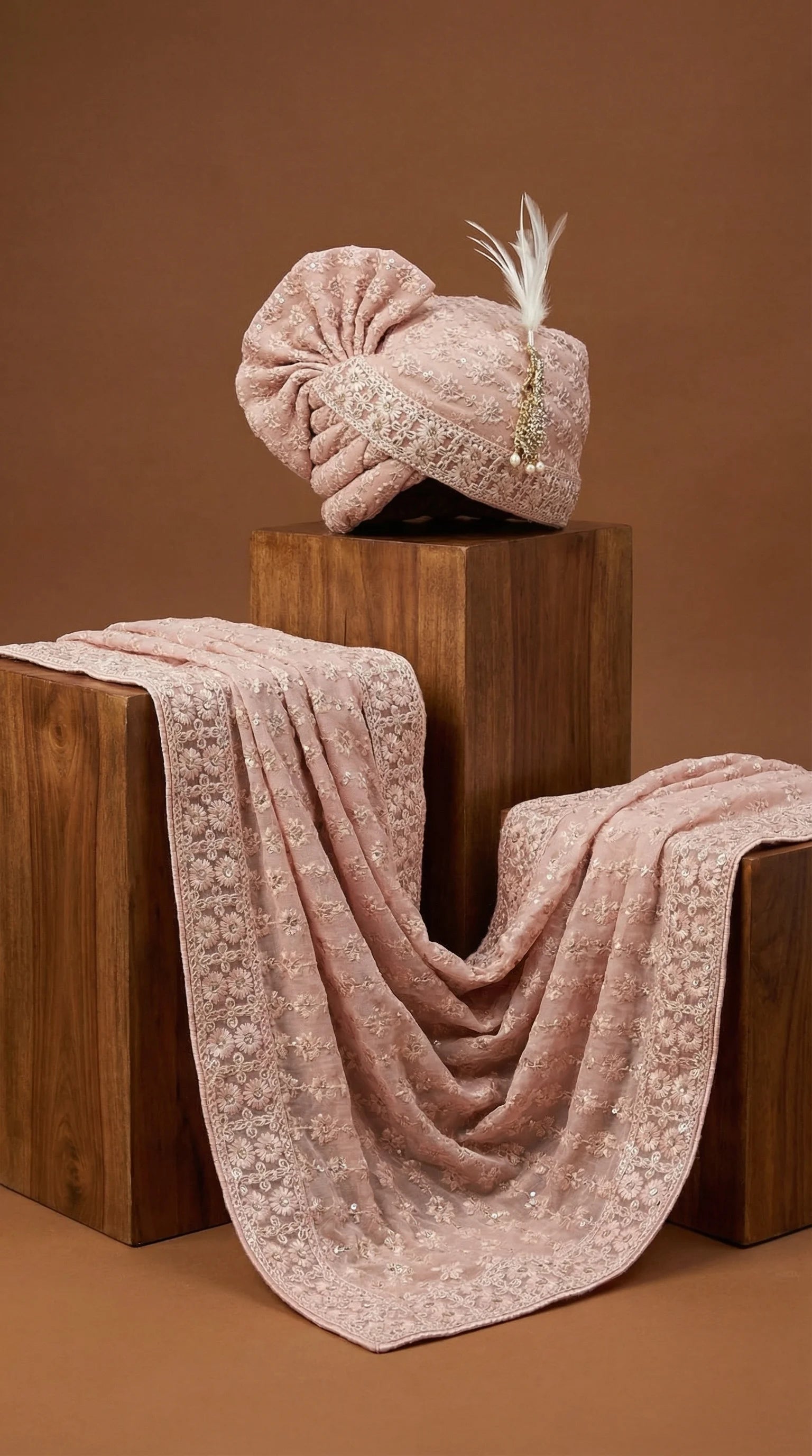 Dust Rose Groom Safa for Men | Royal Wedding Pagdi – Dresswala NX