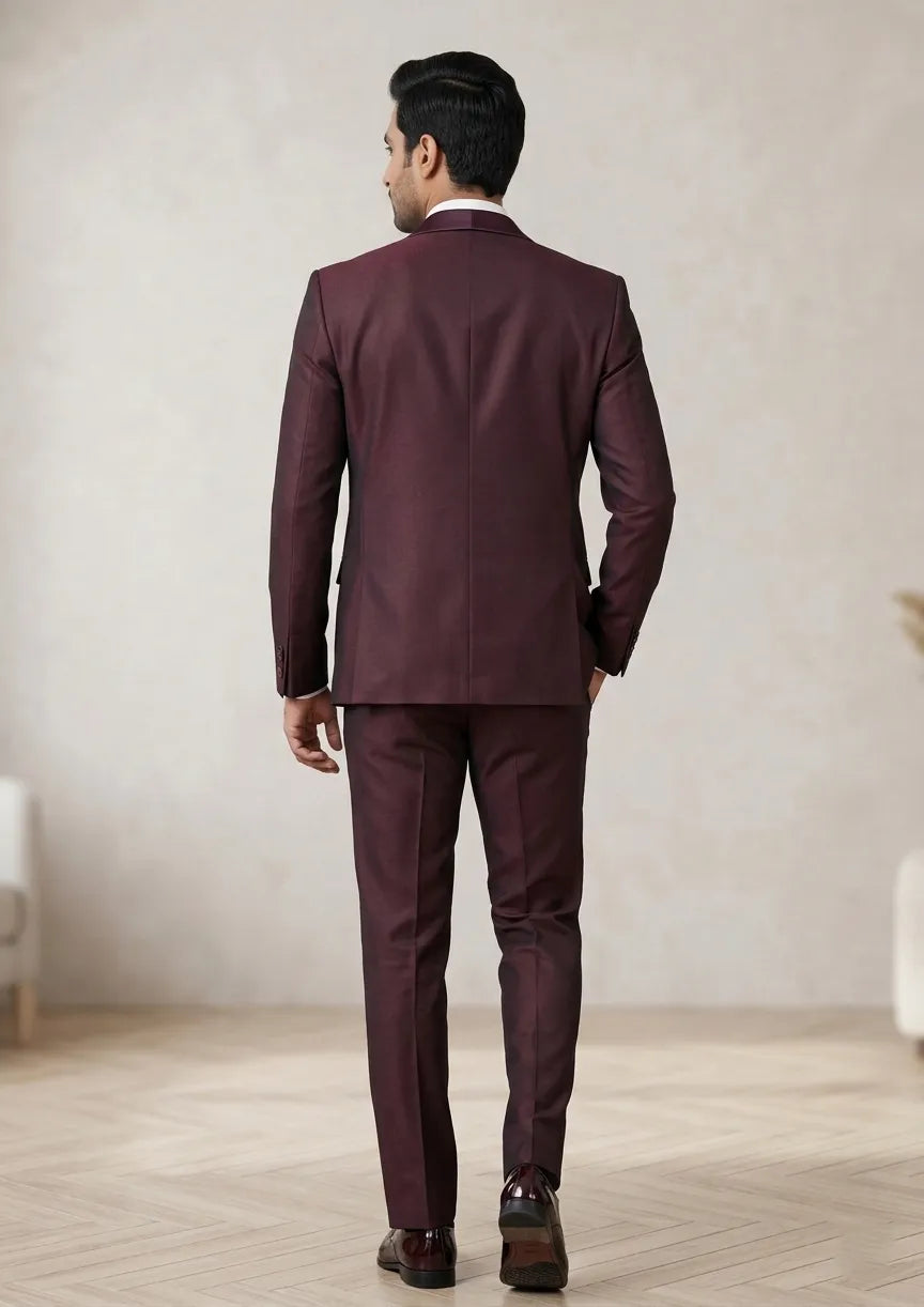 Five Piece Tuxedo (Wine Red) by DressWalaNX
