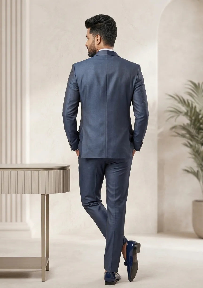 Five Piece Tuxedo (Steel Blue Grey) by DressWalaNX