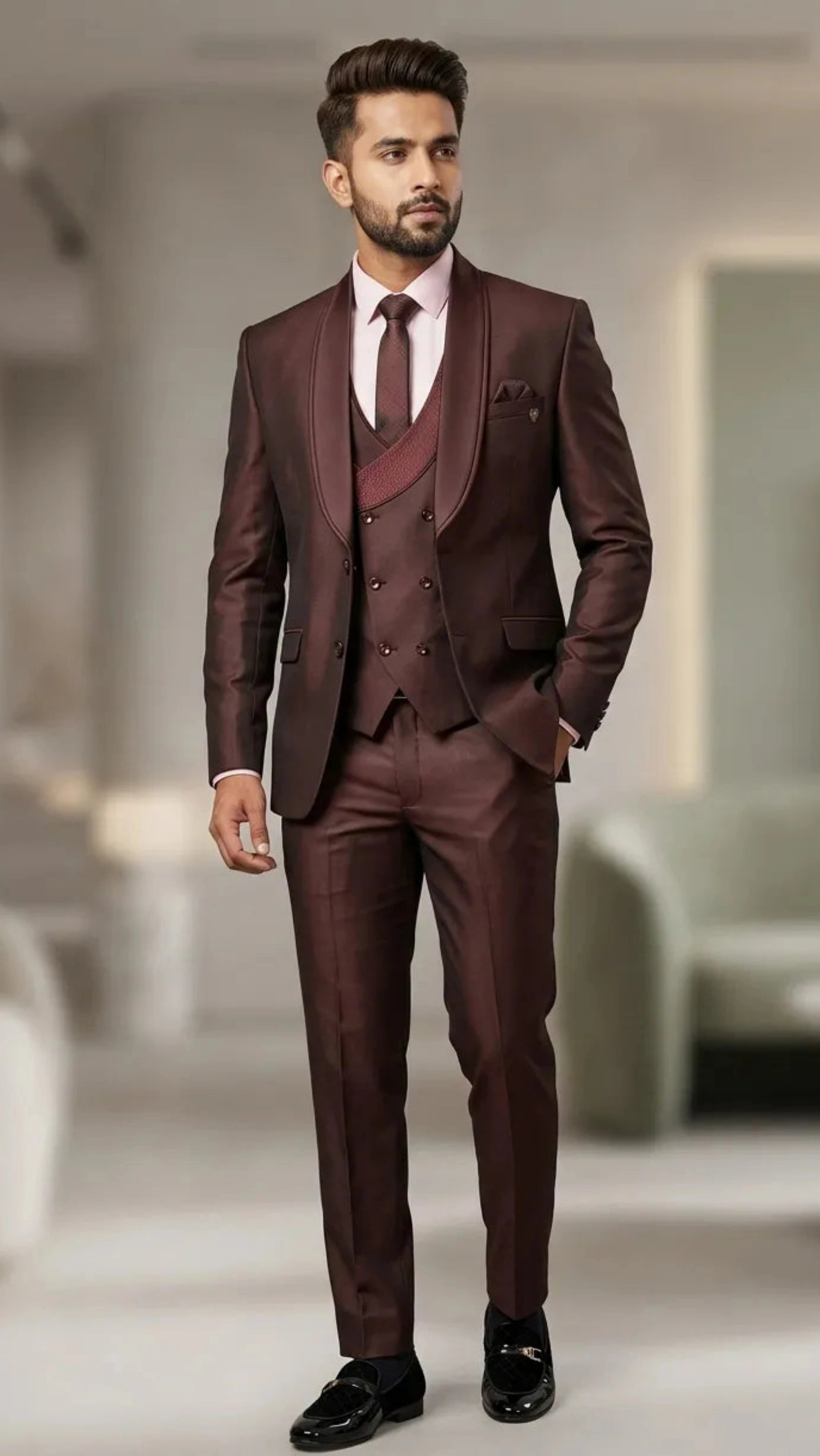 Five Piece Tuxedo (Coffee Brown) by DressWalaNX