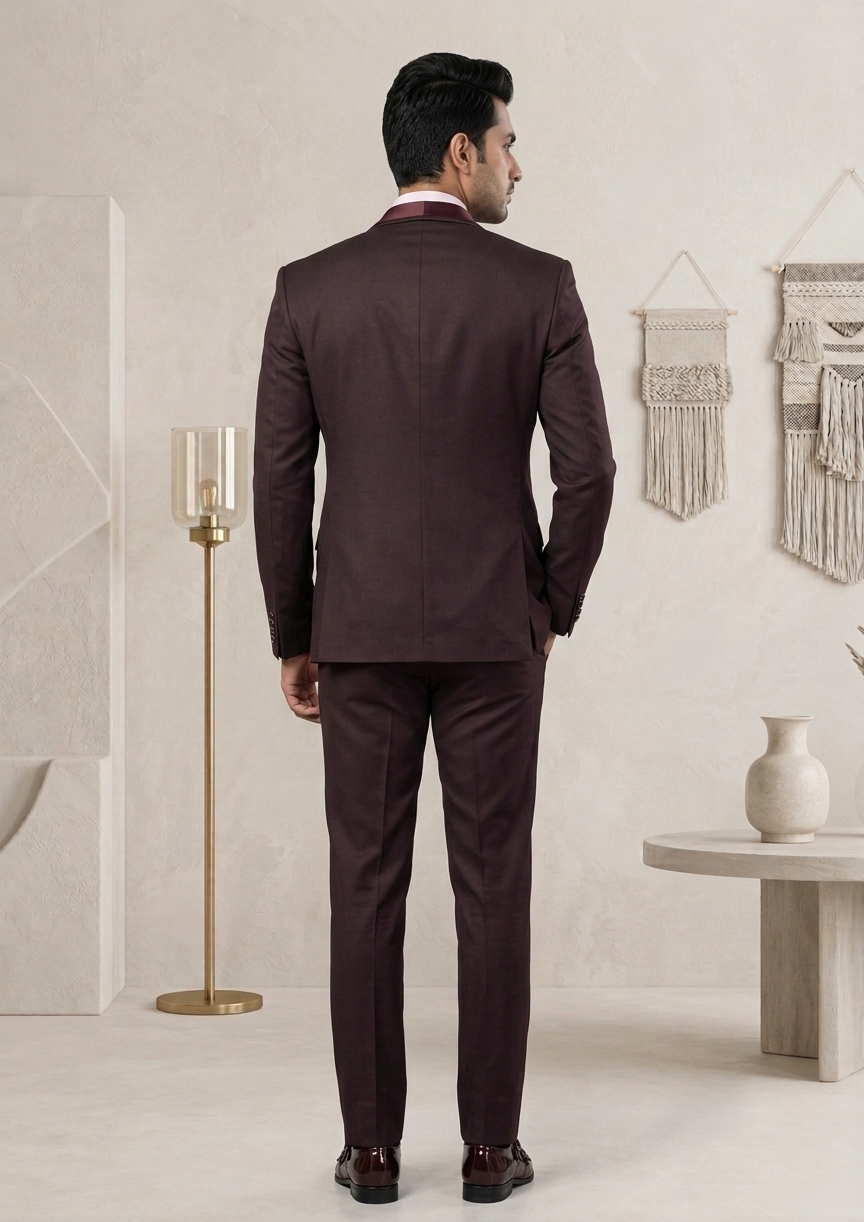 Five Piece Tuxedo (Plum Wine) by DressWalaNX