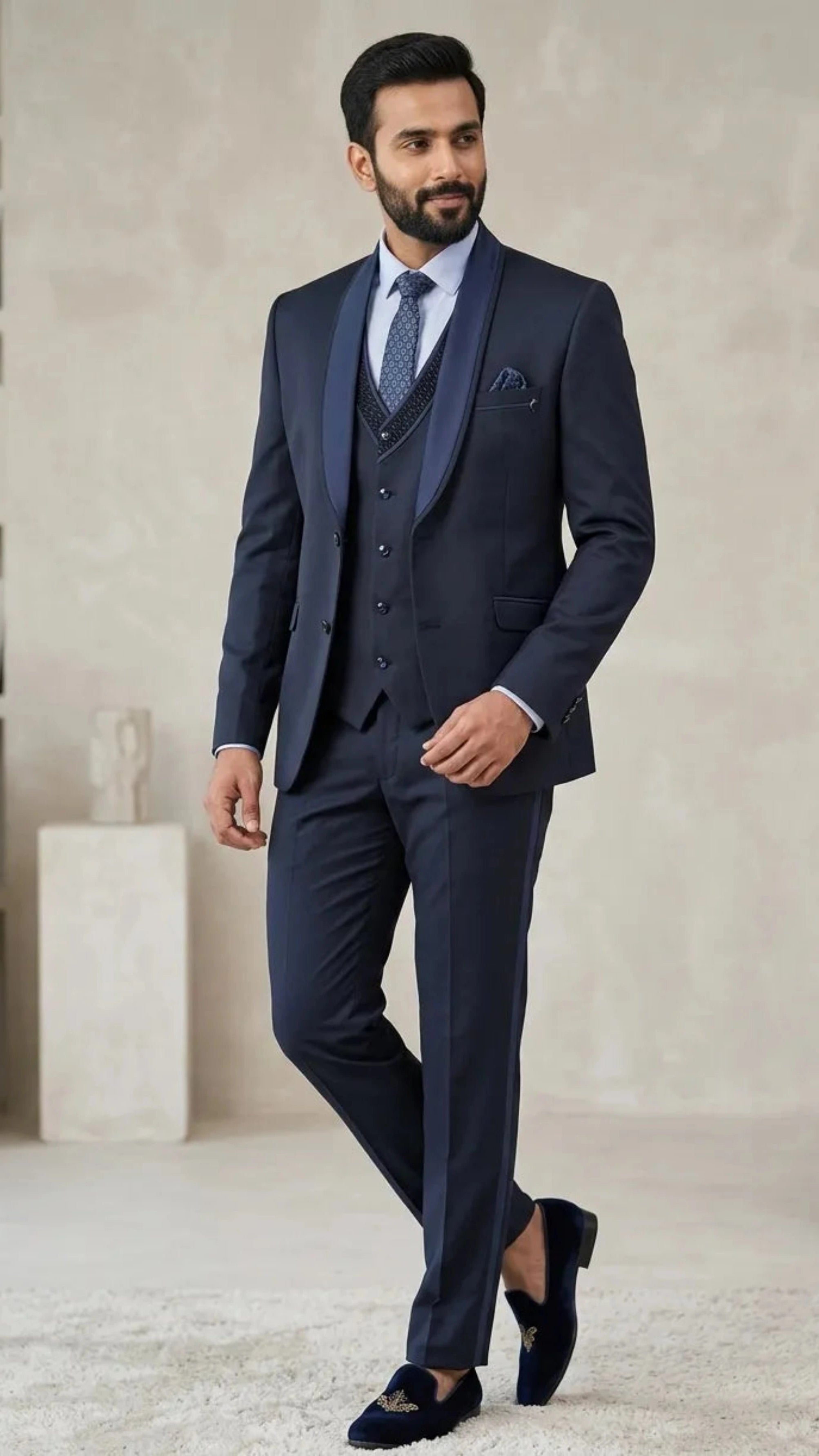 Five Piece Tuxedo (Royal Navy) by DressWalaNX