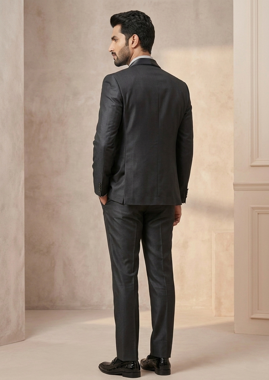 Five Piece Tuxedo (Graphite Black) by DressWalaNX