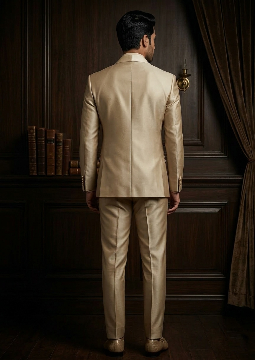 Champagne Gold Satin Shawl Lapel Tuxedo