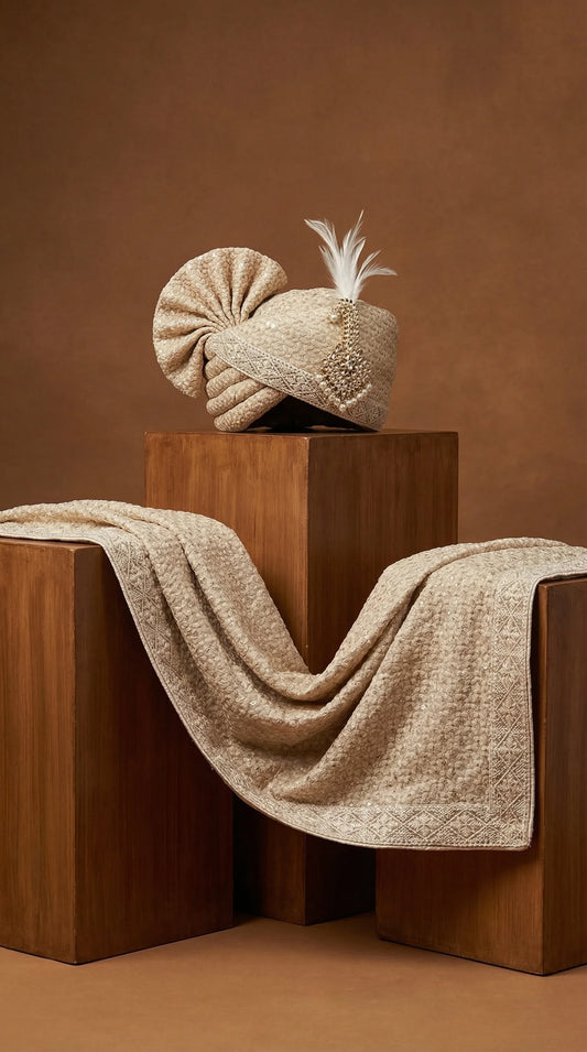 Sandstone Groom Safa for Men | Royal Wedding Pagdi – Dresswala NX