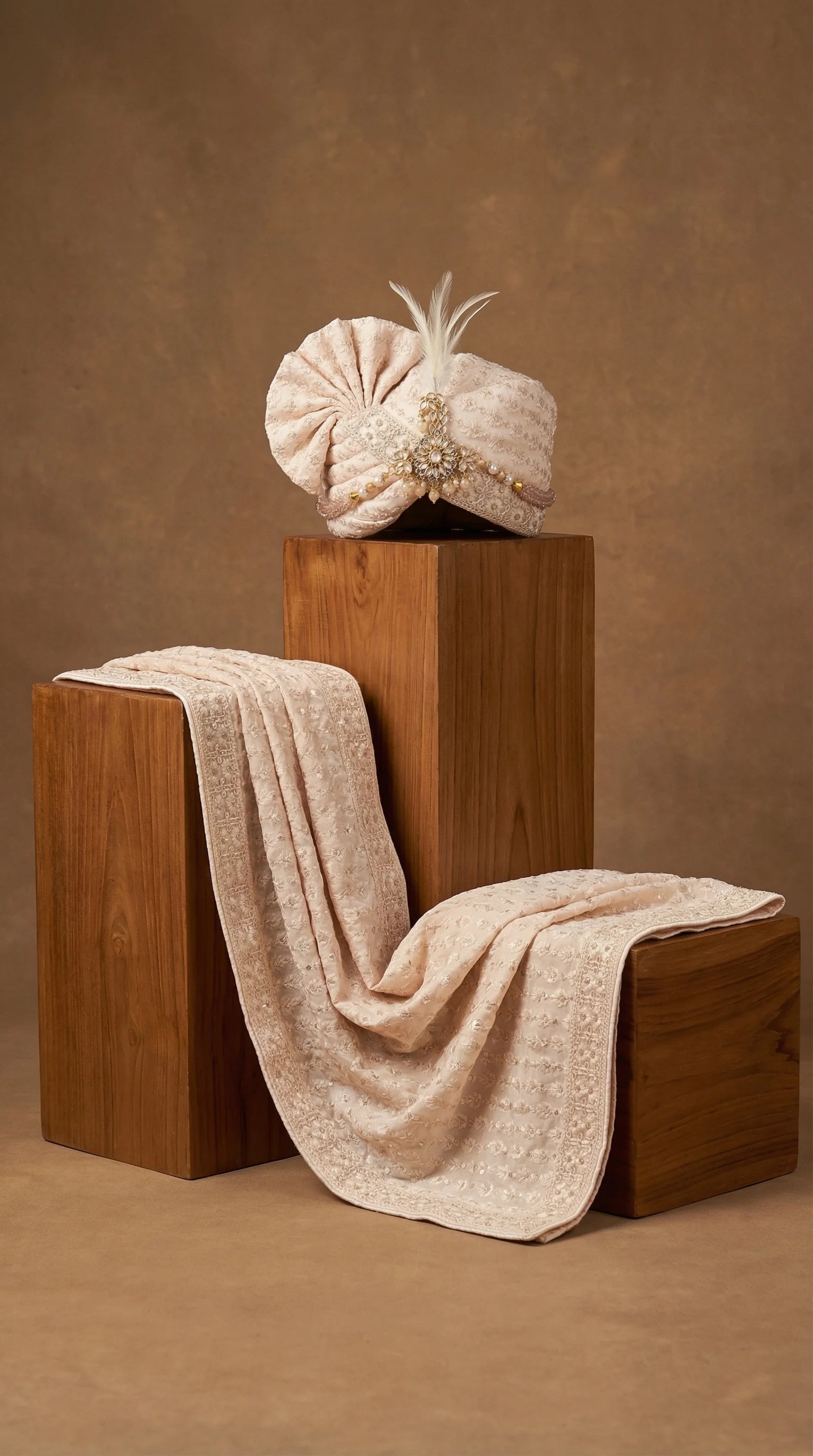 Ivory Groom Safa for Men | Pearl Raj Wedding Pagdi – Dresswala NX