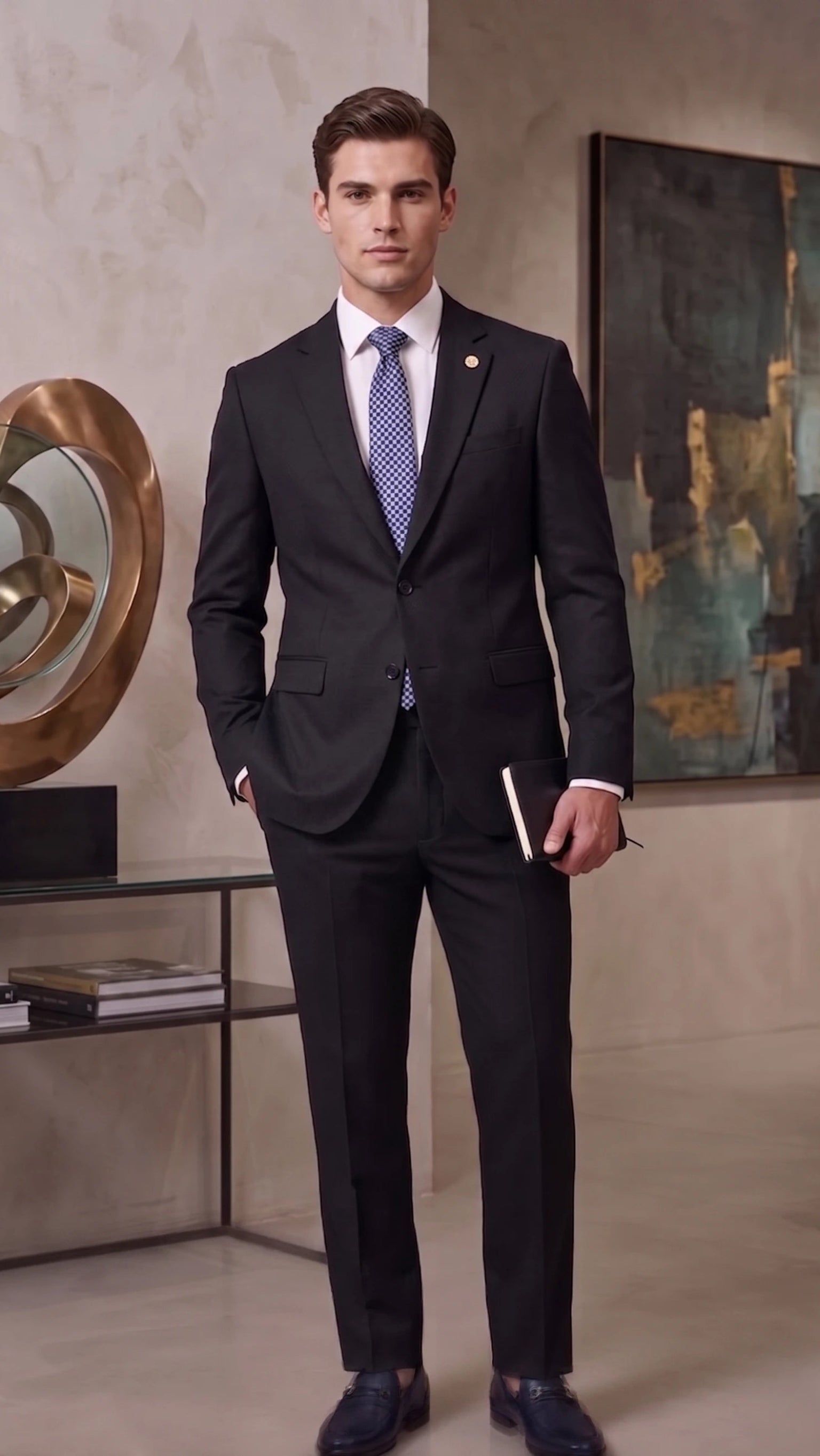 Midnight Black Precision-Fit Two-Piece Formal Suit