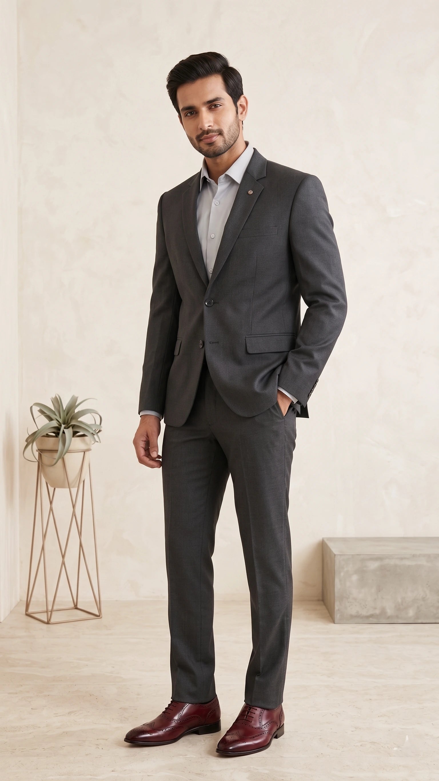 Urban Charcoal Executive Formal Suit - Two-Piece Set