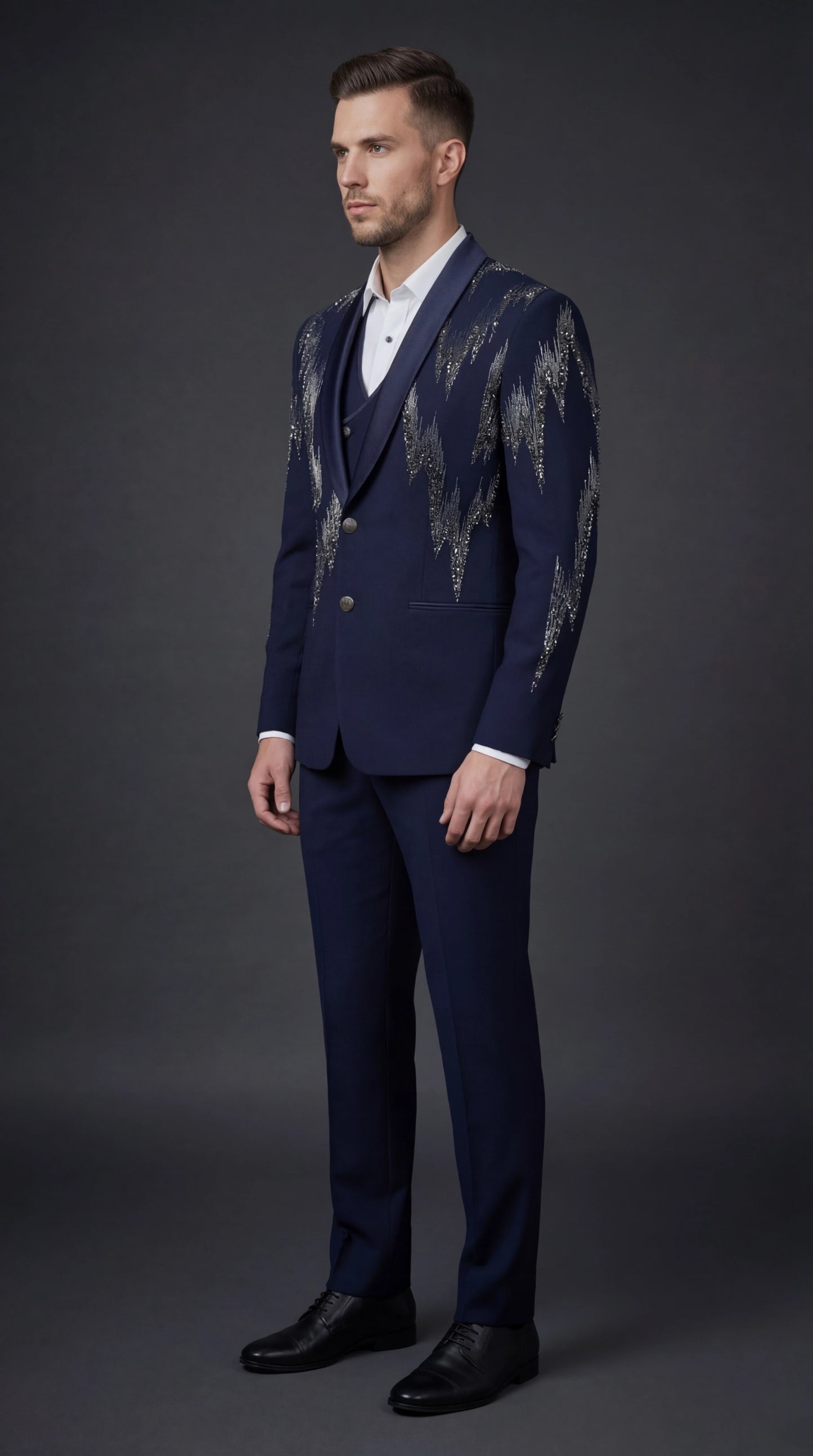 Midnight Blue Designer Suit Set | Dresswala NX