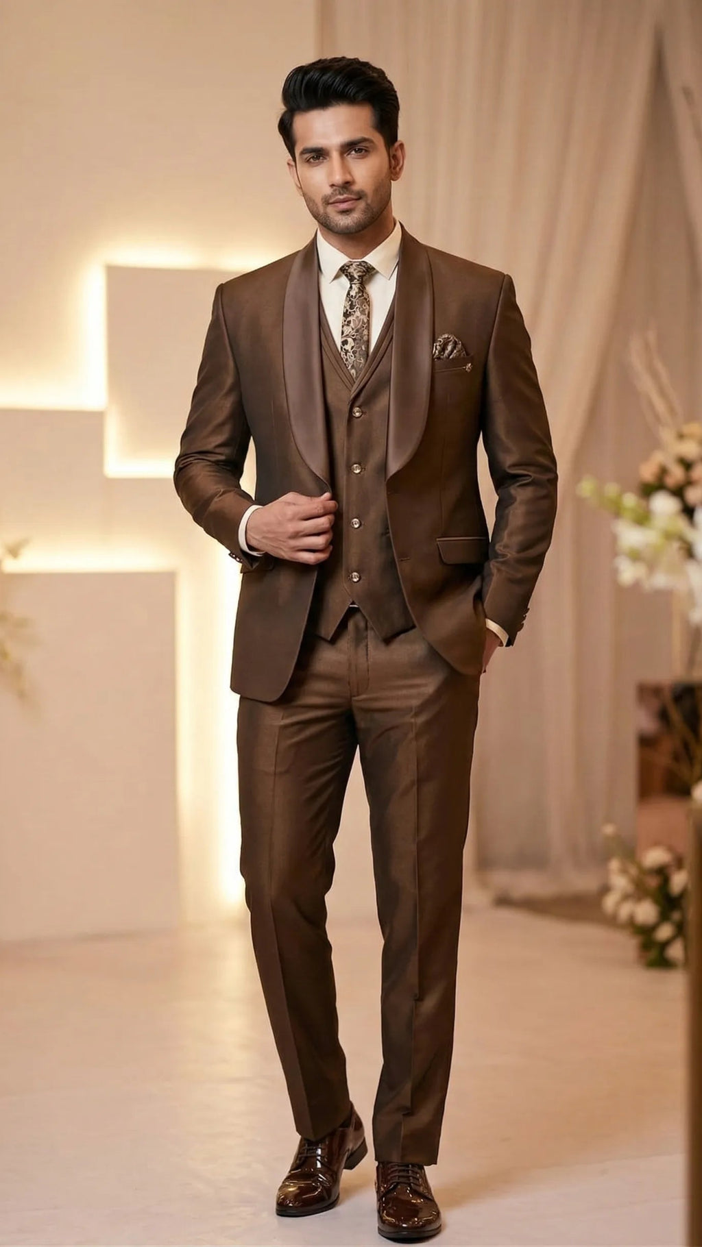 Five Piece Tuxedo (Bronze Brown) by DressWalaNX