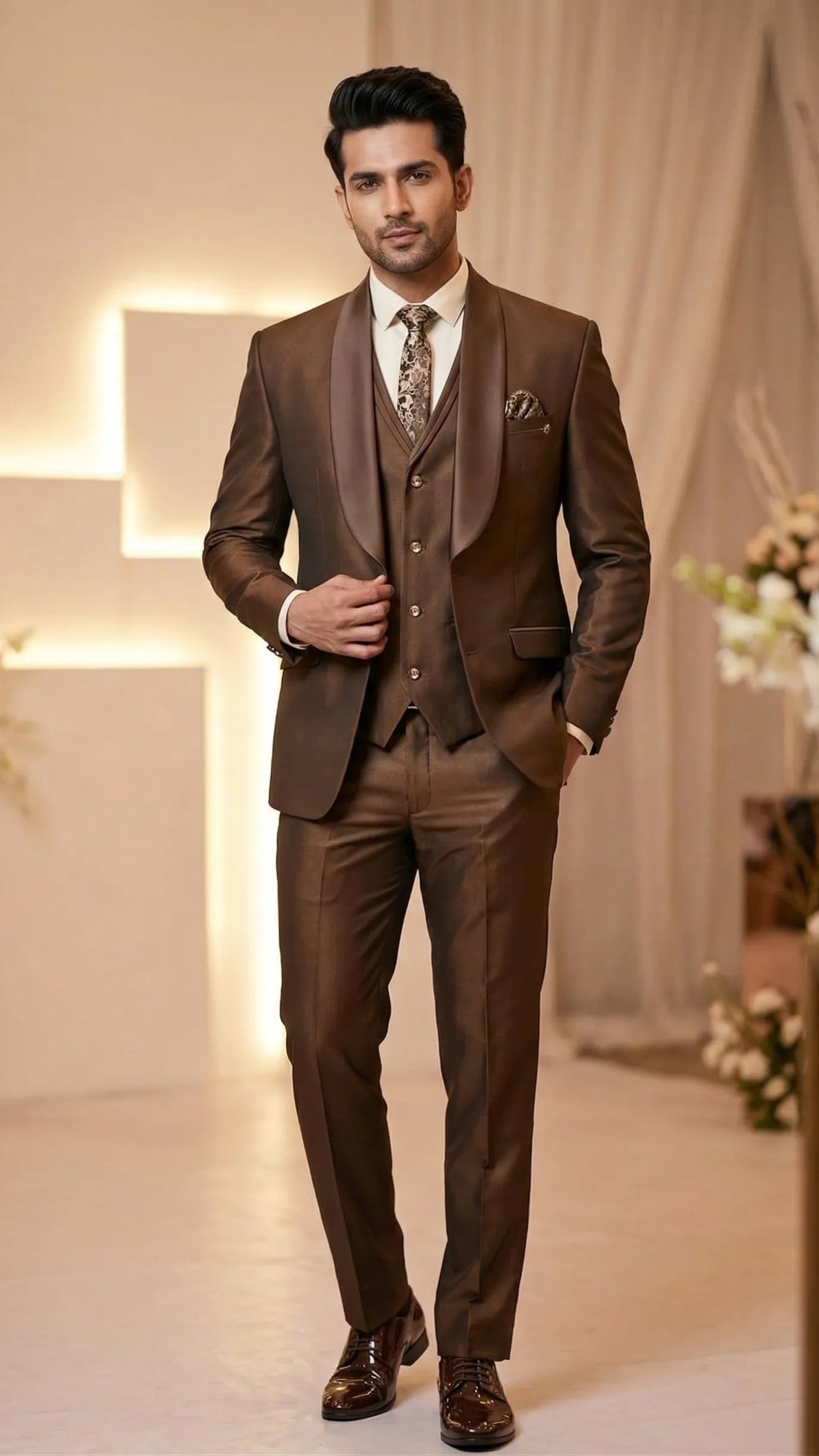 Five Piece Tuxedo (Bronze Brown) by DressWalaNX