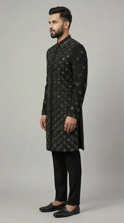 Black Indo-Western for Men | Designer Jacket Set – Dresswala NX