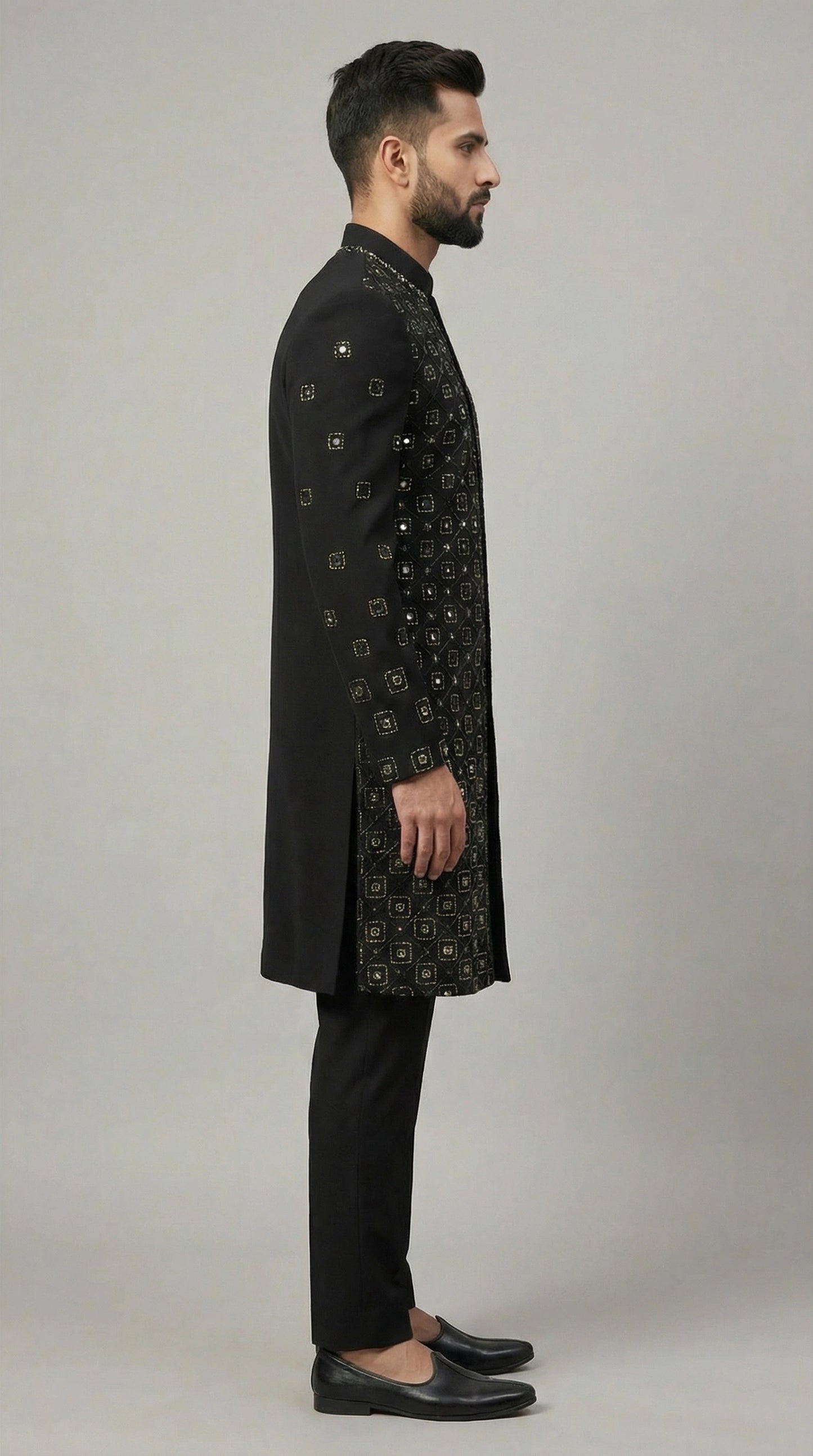 Black Indo-Western for Men | Designer Jacket Set – Dresswala NX
