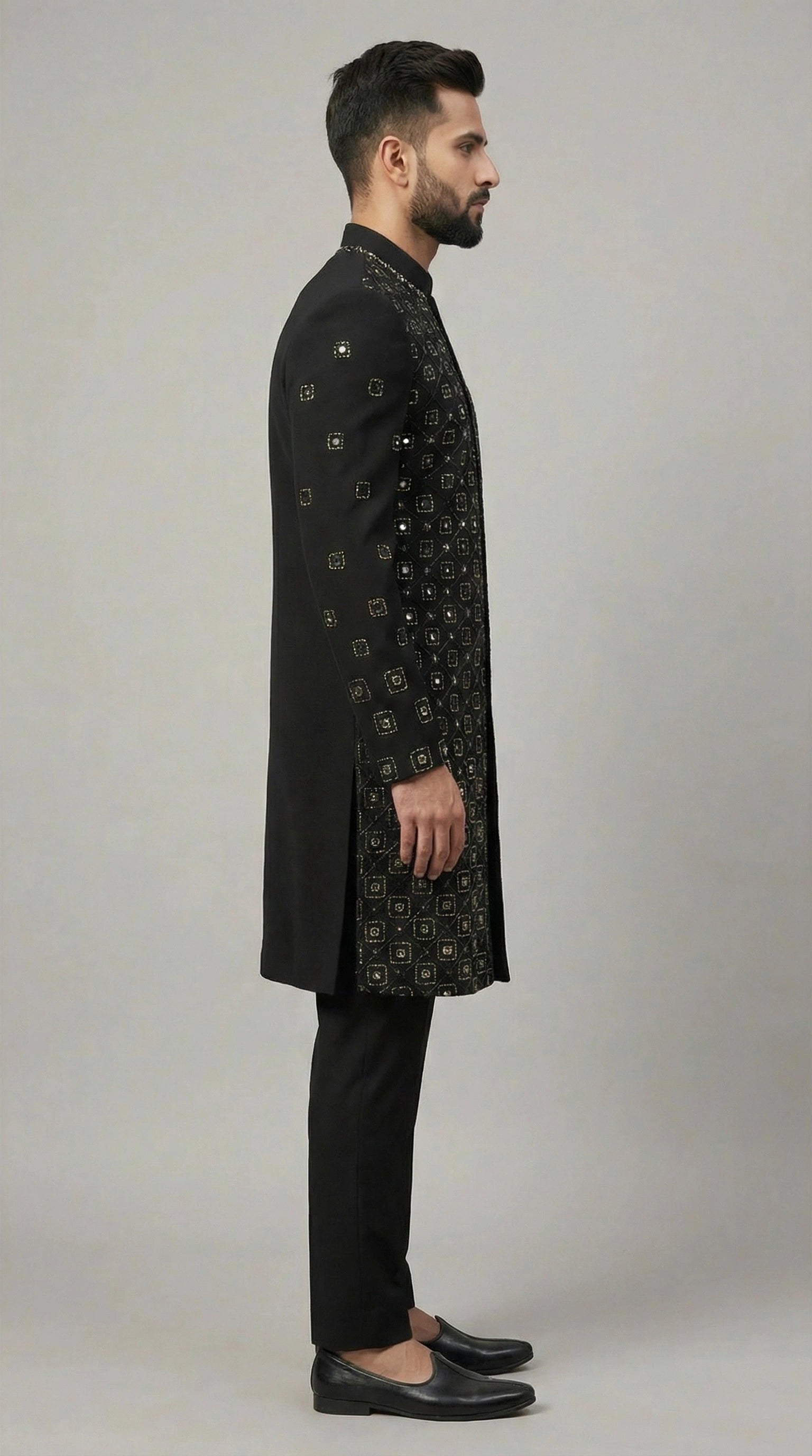 Black Indo-Western for Men | Designer Jacket Set – Dresswala NX