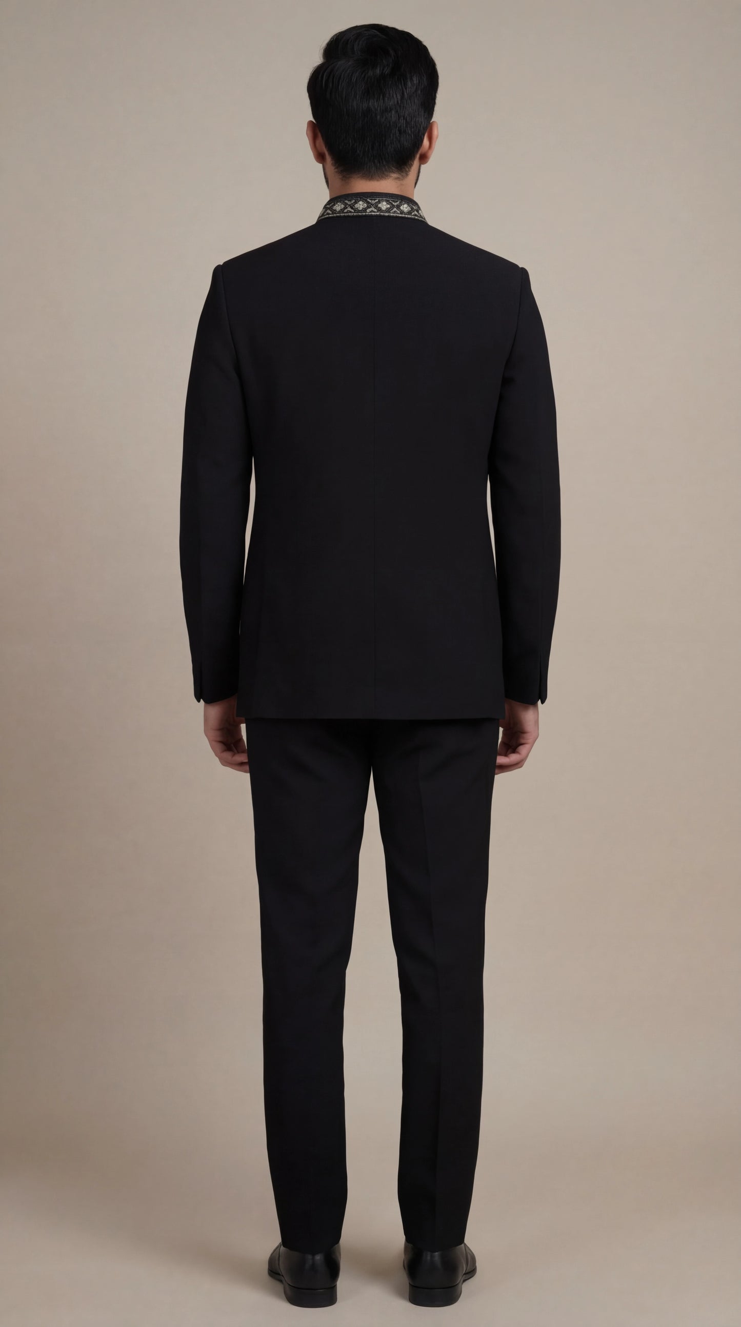 Black Embellished Bandhgala Suit for Men | Dresswala NX