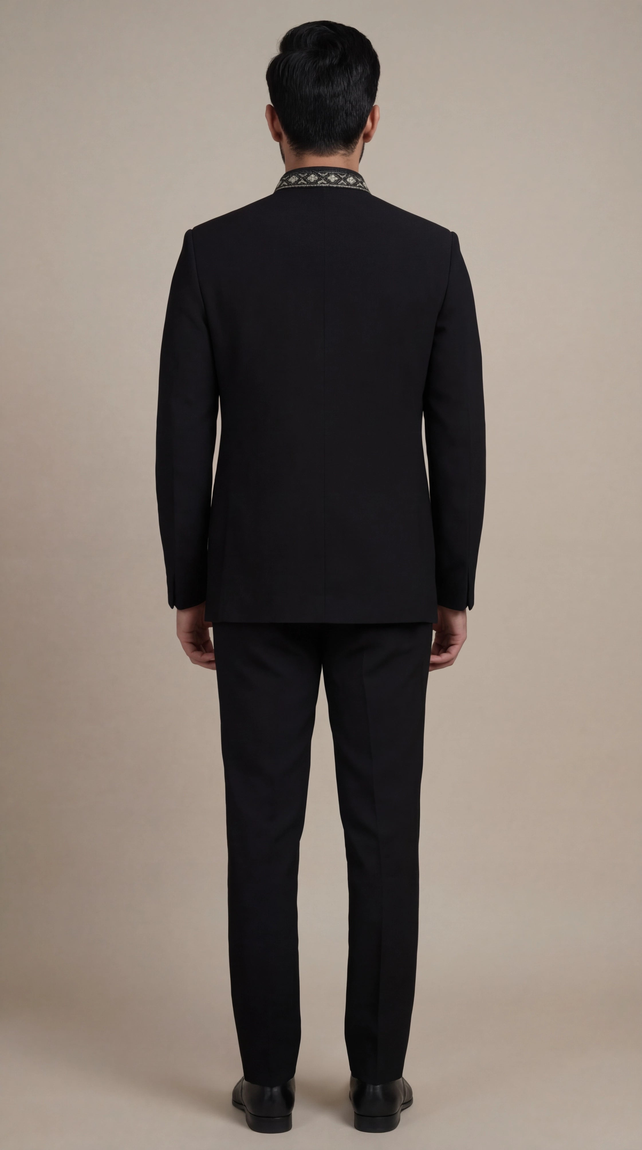 Black Embellished Bandhgala Suit for Men | Dresswala NX