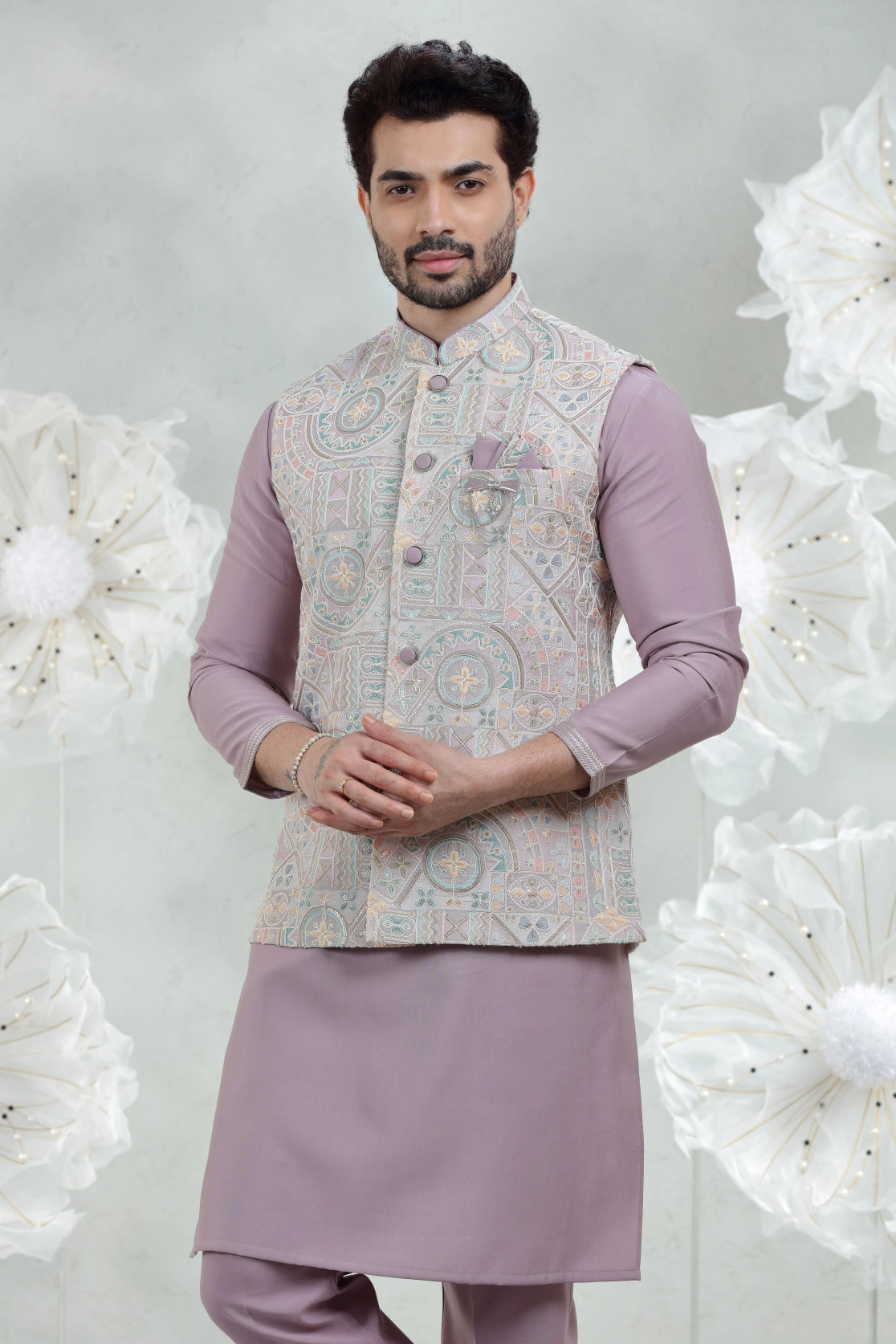 Lavender Elegance Embroidered