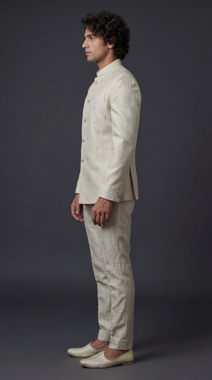 Ivory Bandhgala Suit for Men | Dresswala NX