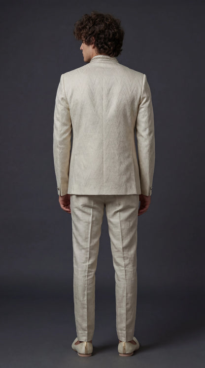 Ivory Bandhgala Suit for Men | Dresswala NX