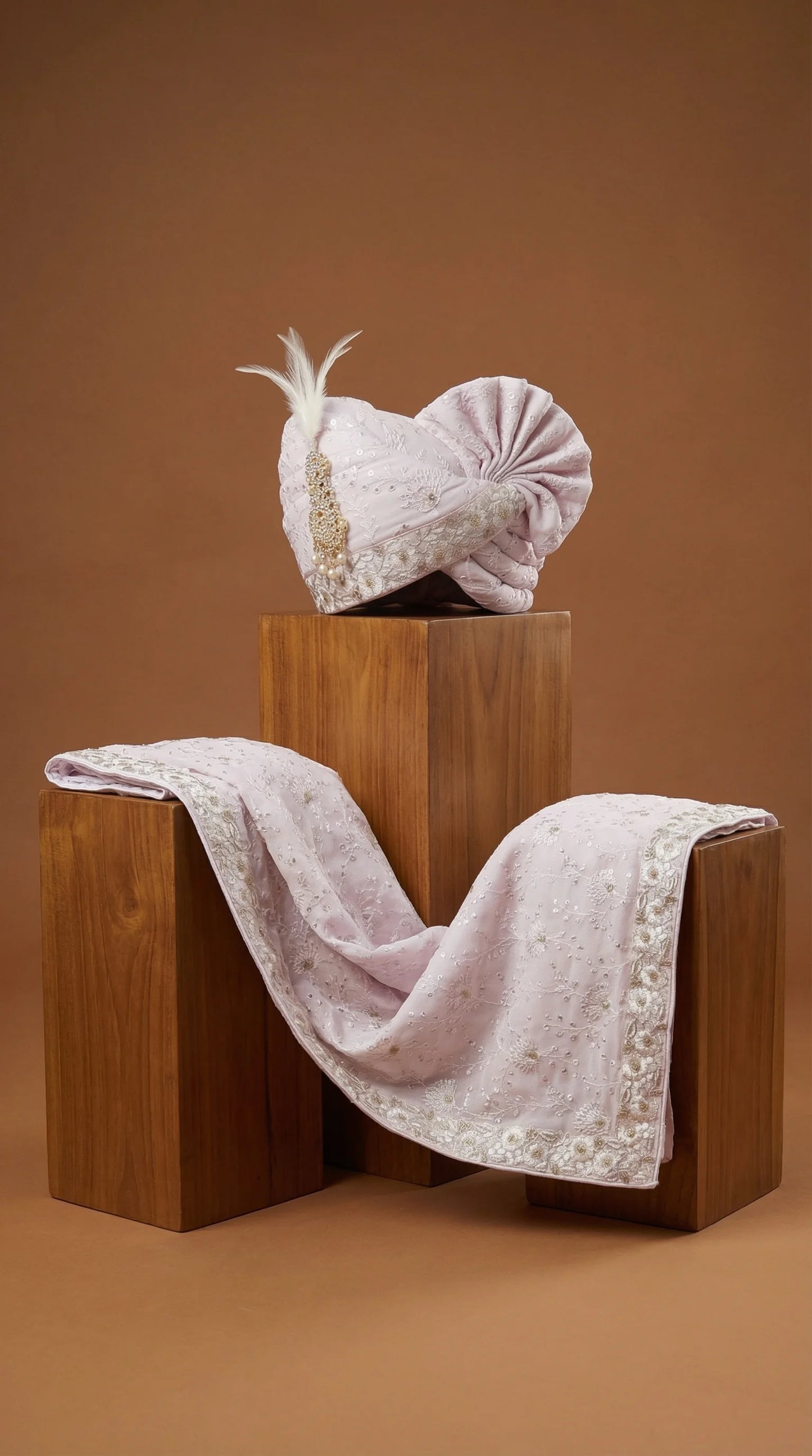 Blush Lilac Groom Safa for Men | Pastel Wedding Pagdi – Dresswala NX