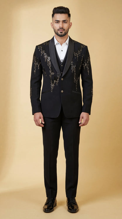 Black Designer Party Suit for Men | Dresswala NX