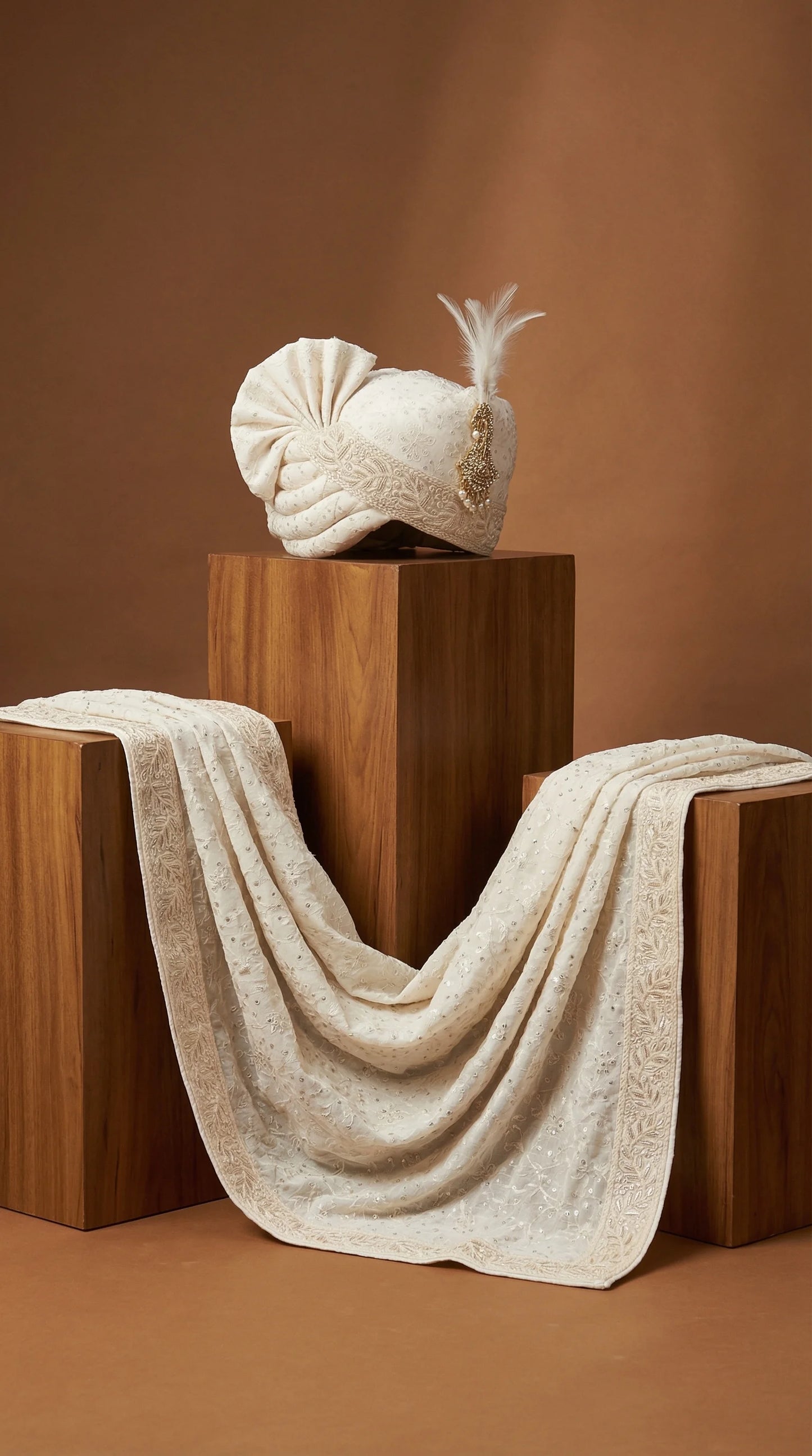 Ivory Groom Safa for Men | Classic Wedding Pagdi – Dresswala NX