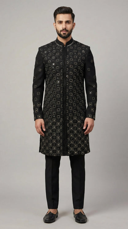 Black Indo-Western for Men | Designer Jacket Set – Dresswala NX