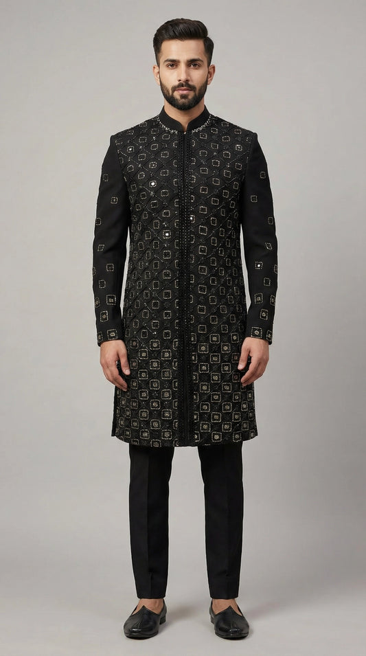 Black Indo-Western for Men | Designer Jacket Set – Dresswala NX