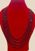 Plain Ruby Red Bead Mala – 5 Layer Groom Necklace