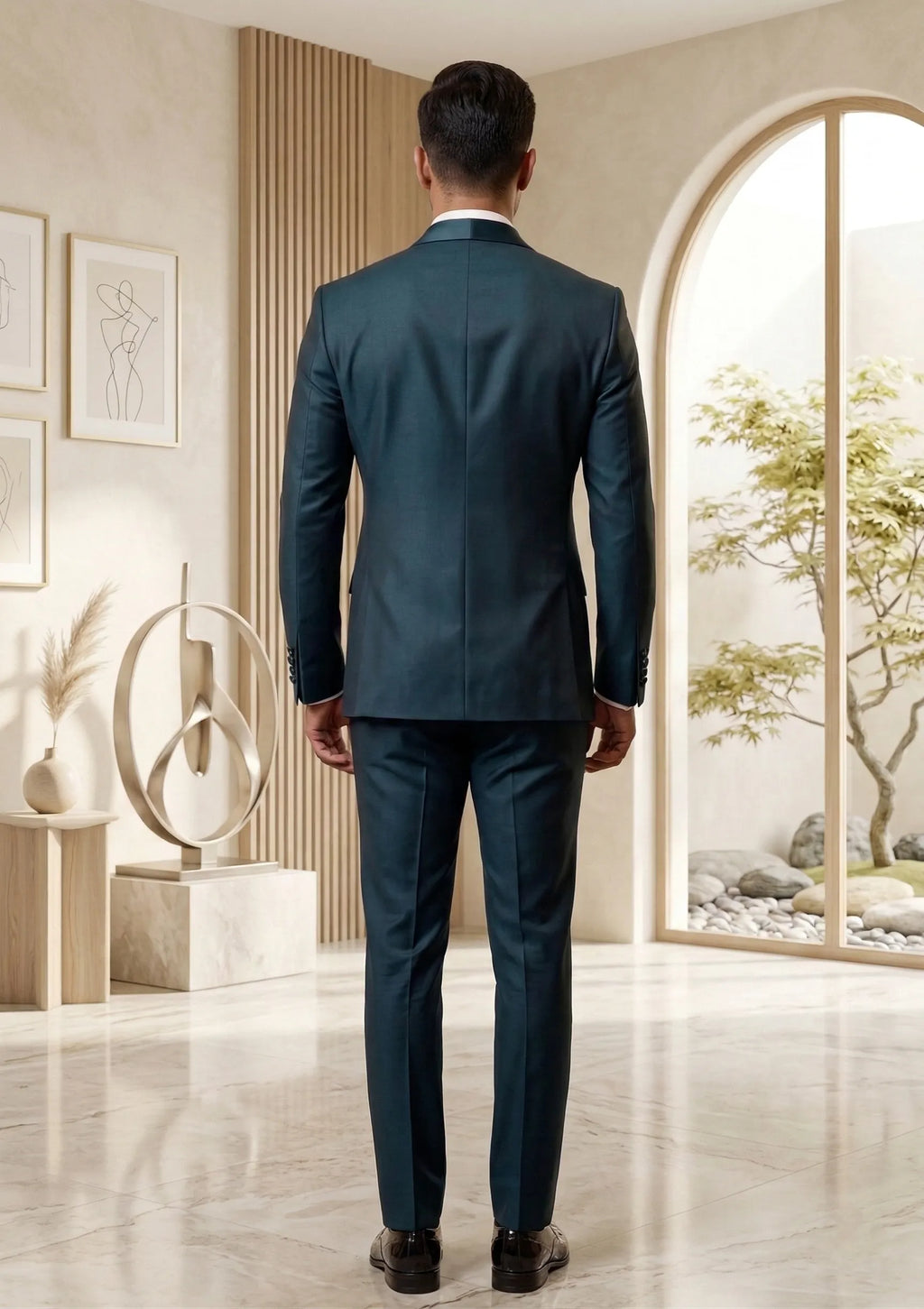 Five Piece Tuxedo (Teal Blue) by DressWalaNX