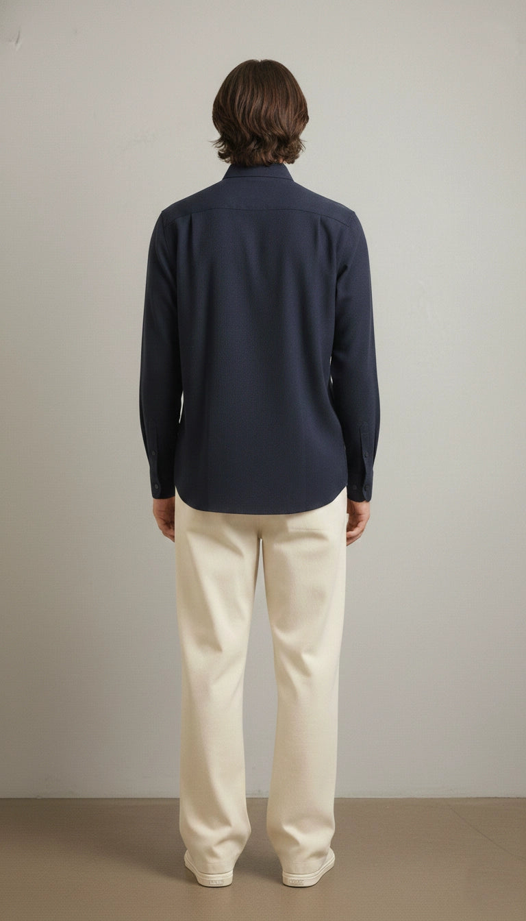 Navy Club-Wear Shirt for Men (Embroidered Motif) | Dresswala NX